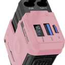 Retractable Car Charger, 4 in 1 Retractable Phone Charger with 66W Fast Charging, 2 Retractable Cables and 2 USB-C USB-A Port Compatible with iPhone 17/16/15/14/13/12/11,Samsung, Galaxy,Pixel (Pink)