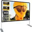 Projector Screen with Stand 100 inch 16:9 HD 4K Outdoor Projector Screen for Home Theater 3D Fast-Folding Portable Projection Screen Indoor Legs and Carry Bag Projector Movie Screen Wrinkle-Free
