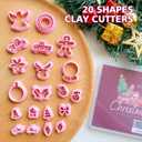 Keoker Christmas Clay Cutters, Christmas Polymer Clay Cutters for Earrings Making, 20 Clay Cutters Shapes (ALL)
