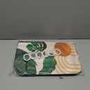 Green Boho Mid Century Shower Curtain Set with Toilet Lid Cover and Non-Slip Rugs, Abstract Retro Tropical 4 Pcs Modern Minimalist Vintage Shower Curtain for Bathroom Set with 12 Hooks