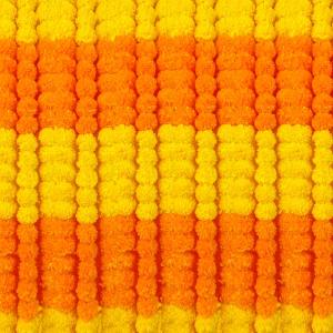 5pcs Marigold Garland for Decoration, 5 Feet Artificial Marigold Flowers Diwali Decorations for Home, Yellow and Orange Artificial Marigold Heads for Diwali Party, Indian Weddings, Halloween, Wreath