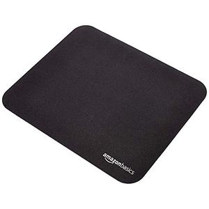 Amazon Basics Square Mouse Pad, Cloth with Rubberized Base, Standard, Black, 12.4L x 10.6W inches