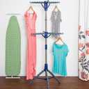 Honey-Can-Do 2-Tier 73-Inch Collapsible Tripod Drying Rack, Heavy Duty Chrome Steel Laundry Stand, Holds 30 Garments, Portable Foldable Indoor Outdoor Clothes Drying Rack