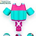 Kids Pool Floaties 1-2-3-5-7-9 Years Old, Toddler Swim Vest 20-30-50-70 Pounds, Comfortable Extended Wear Kids Float Jacket with Crotch Strap, Bright & Colorful Design and Unpadded Sides for Comfort