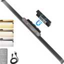Ensenior 5W Rechargeable Light Bar with Remote, Magnetic Led Lights with Battery Display, 2500mAh Dimmable and Adjustable Angle Makeup Light with 3CCT for Cabinet, Closet, Bathroom and Desk (1 Pack, Touch, Remote & Non-Sensor)