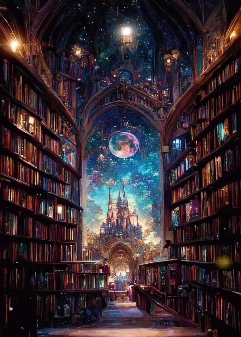 Diamond Art Starry Sky Library Diamond Art Set for Adults, 5D Diamond Painting Starry Sky Castle Library DIY Book Diamond Art Adult Diamond Painting Set, Home Decor - 12x16 Inch