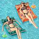 2 Packs Pool Hammock Floats for Adults Iflatable Pool Chair Floats 4-in-1 Multi-Purpose Rafts Lounger Water Hammock for Swimming Pool/Lake/Outdoor/Beach (Anima)