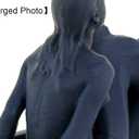 Danish Mermaid Figurine,Ocean Blue Jewelry Tray,Vintage Small Figurine Ring Holder,Mermaid Shape Organizer,Paint-It-Yourself Figurine,2.36 inches Tall