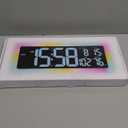 Large Digital Wall Mount Clock 17.3" Led Large Display with Jumbo Number, 8 Color Modes Atmosphere Lights, Auto-Dimming/DST, Count Down/Up Timer for Classroom Living Room Gym Gift for Senior Mom Dad