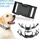Dog Collar Buckle, Fastener Stainless Steel Buckle for Small Medium Large Dogs Collar Steel Chrome Plated (L:3.5-4.0mm, Black)