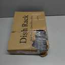 SNTD Dish Drying Rack - Small Dish Rack for Kitchen Counter, Stainless Steel Dish Drainer with Utensil Holder and Drainboard, 11" W x 15" L (Grey) (Gray)