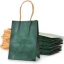 AWELL Small Dark Green Paper Gift Bags with Handle, 6.5x4.5x2.5 inches, Pack of 24, Perfect for Wedding, Birthday, Bridal Shower, Baby Shower
