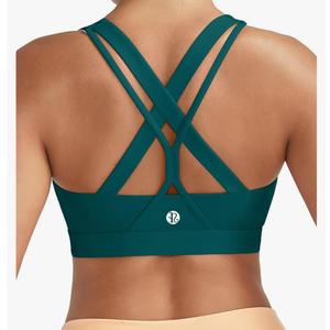 RUNNING GIRL Sports Bras for Women,Seamless Strappy Sports Bra High Support Crisscross Back with Removable Pads M