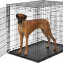 Midwest Homes for Pets Ginormous Single Door 54-Inch Dog Crate for XXL Dogs Breeds; Great Dane, Mastiff, St. Bernard, Drop Pin Assembly Requires Two People; Divider Panel Not Included; Black: SL54