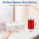30 Pcs Bakery Boxes 8-In with Windows, Cookie Boxes White for Chocolate Covered Strawberries, Treats, Donuts, Cupcakes, and Candy Gift Giving 8x6x2.5 Inch