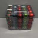 2 x 40PCS 2.36" Christmas Balls Ornaments, Plastic Christmas Tree Ornaments, Holiday Baubles, Hanging Decorations for Xmas Trees Holiday Party, Red Green Baubles