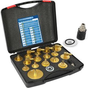 CMTOOL Master Cylinder Bleeder Kit, 17PCS Brake Bleeder Adapter Kit, Aluminum Material, Brake Pressure Bleeding Set with Quick Connector, for Most Vehicles
