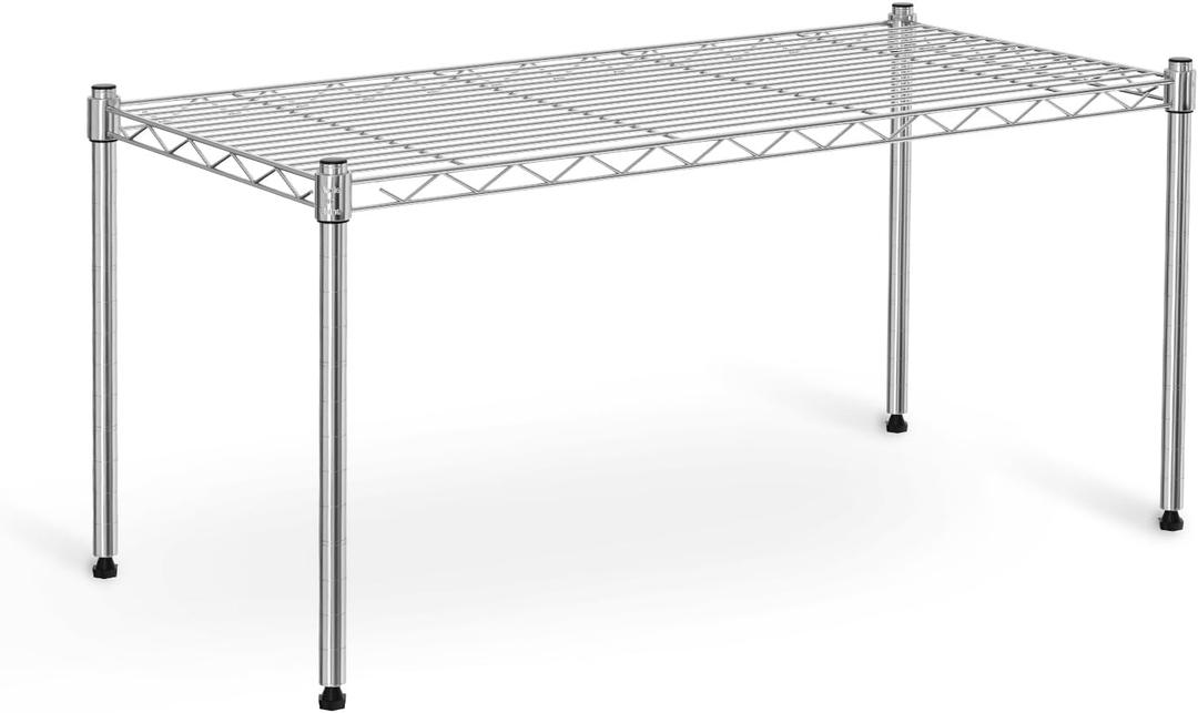 Simple Deluxe 1-Tier Shelving Unit, 29.92" W x 13.78" D x 14.96" H Steel Organizer Wire Rack, Chrome