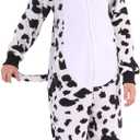 Sincere Party Fleece Cow Onesie Costume for Kids L(8-10) (White)