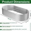 2 Pack Tall 8x4FT Corrugated Galvanized Steel Raised Garden Bed Outdoor, Oval Raised Beds for Gardening, Metal Above Ground Garden Bed for Vegetables and Flowers, 8x4FTx16inch
