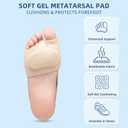KTSAY 2 Pairs Metatarsal Pads with Gel Pad for Women and Men, Foot Pads for Ball Pain Relief, Morton's Neuroma, Metatarsalgia Support(Beige,Medium)