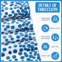 Tudomro 12 Pcs White and Light Blue Disposable Plastic Tablecloths and Satin Table Runner Set 54x108 Inch Tablecloth 12x108 Inch Table Runners for New Year Wedding Birthday Baby Shower Graduation