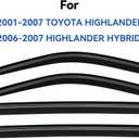 Window Visors Rain Guards Shield for 2001-2007 Toyota Highlander, Out-Channel Window Vent Wind Deflectors Visors Shades for 06 07 Highlander Hybrid