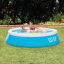 INTEX 28101EH Easy Set Inflatable Swimming Pool: 6ft x 20in Puncture-Resistant Material Quick Inflation 232 Gallon Capacity 16in Water Depth