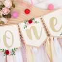 Bunny One High Chair Banner - Some Bunny Is One High Chair Banner, Rabbit Wreath Party Decoration, Easter Bunny 1st Birthday Highchair Banner, Rabbit Themed 1st Birthday Decoration