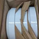 KooK Pasta Bowl, Bowl Plate, Low Bowl, Plate Bowls, Ceramic Large Shallow Bowls, Microwave and Dishwasher Safe, Great for Soups and Salads, Glossy Porcelain, 47 oz, Set of 4, White