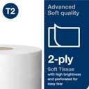 Tork Mini Jumbo Toilet Paper Roll White T2, Advanced, 2-Ply, 12 x 751', 12024402, 12 Count
