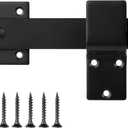 Sturdy 6" Barn Door Flip Latch Sliding Door Latch Gate Latch Fit for barn Doors, Outdoor Fences, Sheds, and Farm Doors to Increase Security and Privacy, Easy Installation Matte Black