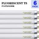 Amgolibi T5 14W 4100K Fluorescent Tube, 22 Inches F14T5/841 Straight Fluorescent Bulb, F14T5/CW Fluorescent Lamp for Counter and Cabinet Fixture, Cool White 1250 Lumen G5 Base