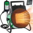 Enhon Greenhouse Heater with Digital Thermostat, 1500W Quick Heating Portable Electric Heater for Greenhouse Seed Germination, Electric Indoor Outdoor Garage Heater, Suitable for 120 Square Feet