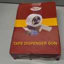 Pacific Mailer 2 Inch Tape Gun Dispenser with 2 Inch Carton Packing Tape, Lightweight Industrial Side Loading Tape Dispenser - Blue