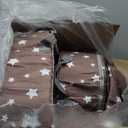 Mooedcoe Portable Foldable Toddler Travel Bed with Sides, Folding Toddler Bed for Travel Kid Foam Sleeping Cot for Children 18M  5yr Old (Round, Star)