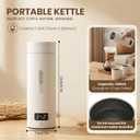 Travel Tea Kettle120V, Portable Electric Kettle, 316 Stainless Steel Premium Liner, 4-speed Temperature Adjustment with Auto Shut-off and Boil-Off Protection, White