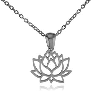 Lotus Flower Stainless Steel Necklace