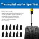 2 x EGZ Tire Repair Plug Kit (Includes Pliers, Screwdriver, and Gloves) Spiral Tire Plugs & Quick Repair Tool Kit Puncture Repair Set for Tubeless Car and Motorcycle Tires