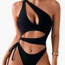 Sexy One Piece Swimsuit for Women,Cut Out Keyhole High Cut Cheeky Monokini,Pool Party Beach Wear Vacation M