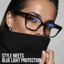 miyya Blue Light Glasses for Women - Oversized UV & Blue Light Blocker Chunky Frames, Stylish Eyewear Access, Set name: Cat Eye