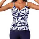 Summer Mae Womens Modest Tankini Swimsuits with Shorts 2025 Tummy Control Bathing Suits with Side Pockets Swimwear (12, Cerulean Whisper)