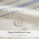 Harbor House King Duvet Cover Set, Stripes Clipped Jacquard, Cotton Oversized Duvet Cover for a King-Size Bed, Farmhouse Bedding Cover, 2 Shams, 2 Décor Pillows, Morgan, King/Cal King White/Blue