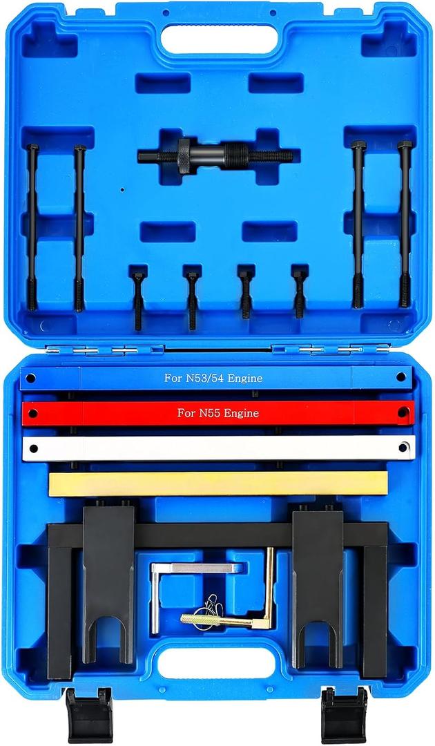 Master Engine Timing Vanos Cam Camshaft Locking Tool | Crankshaft Flywheel Alignment Tool Kit Compatible with BMW Vehicles with 2.5L 3.0L N51 N52 N53 N54 N55