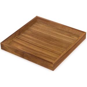 Acacia Wood Serving Tray,13"*13" Square Ottoman, Coffee Table Tray, Farmhouse Decorative Tray for Living Room, Kitchen, Bedroom