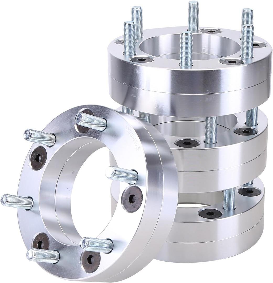 4PCS 5x5.5 to 6x5.5 Wheel Spacers 2 inch with 6 Lug for for Ram 5x139.7mm to 6x139.7mm Hubcentric Wheel Adapters with 1/2"x20 Studs 108mm Bore Wheel Spacer Adapters