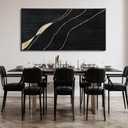 Gold and Black Abstract Canvas Prints 29x58 Inch, Large Framed Wall Picture with Black Frame, Contemporary Home Decoration for Bedroom Dining Room or Hallway