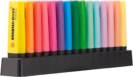 STABILO highlighter BOSS ORIGINAL
15er desk set, 9 Leuchtfarben, 6 pastel colours