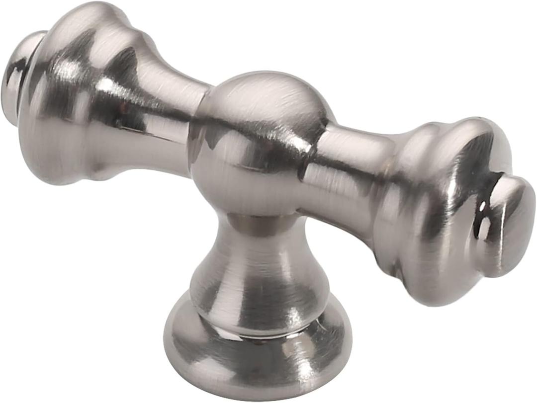 Alzassbg 10 Pack Brushed Satin Nickel Cabinet Knobs, 2.1 Inch(55mm) Cabinet Kitchen Hardware Knob for Cupboard and Drawer AL6085SN (Single Hole Knob)