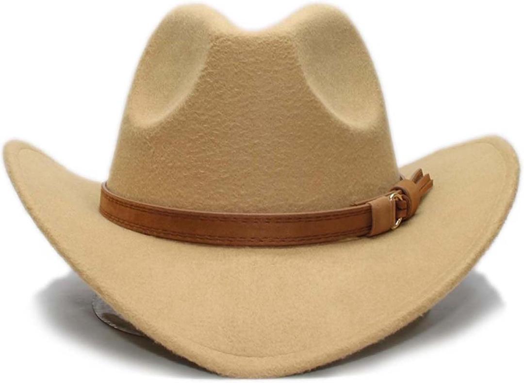 HiXceHiCeng Toddler Boys Cowboy Hat, Baby Infant Cowboy Hats, Toddler Cowgirl Hat for Girls, Kids Western Cowboy Hat Camel 6-36M, 1 Pc